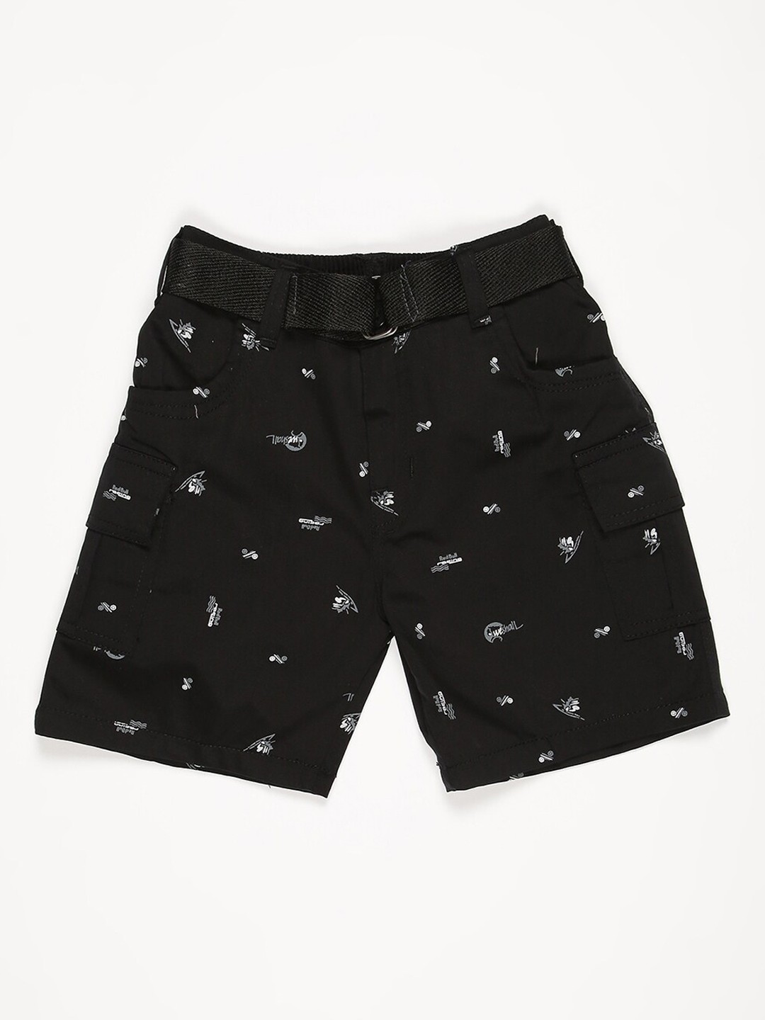

V2 Value & Variety Boys Black Printed Shorts