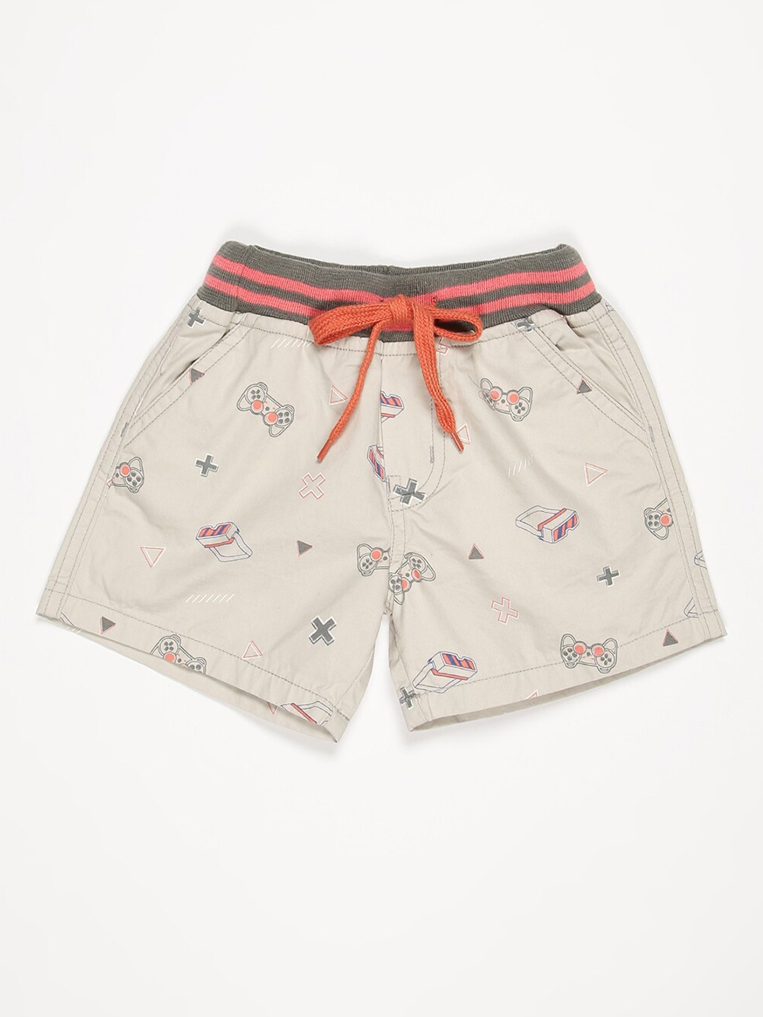 

V2 Value & Variety Boys Beige Conversational Printed Shorts