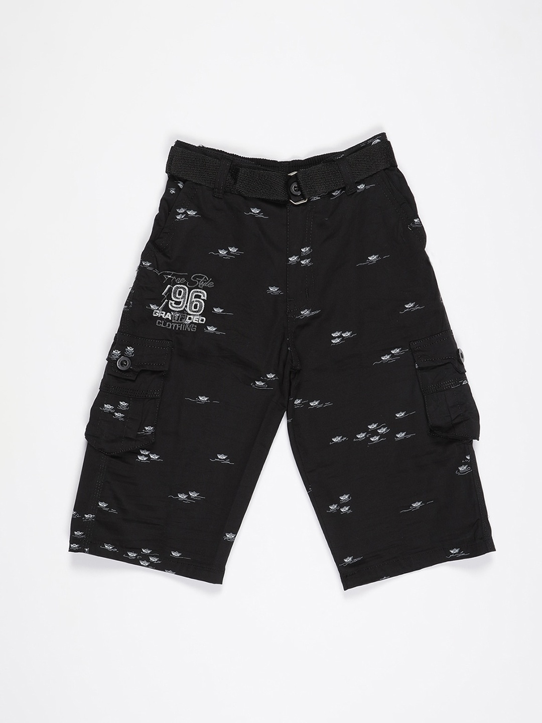 

V2 Value & Variety Kids Boys Black Printed Cargo Shorts