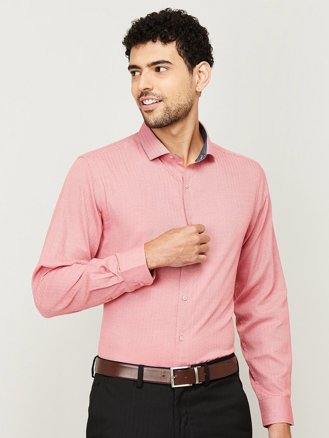 

CODE by Lifestyle Men Red Cotton Formal Shirt