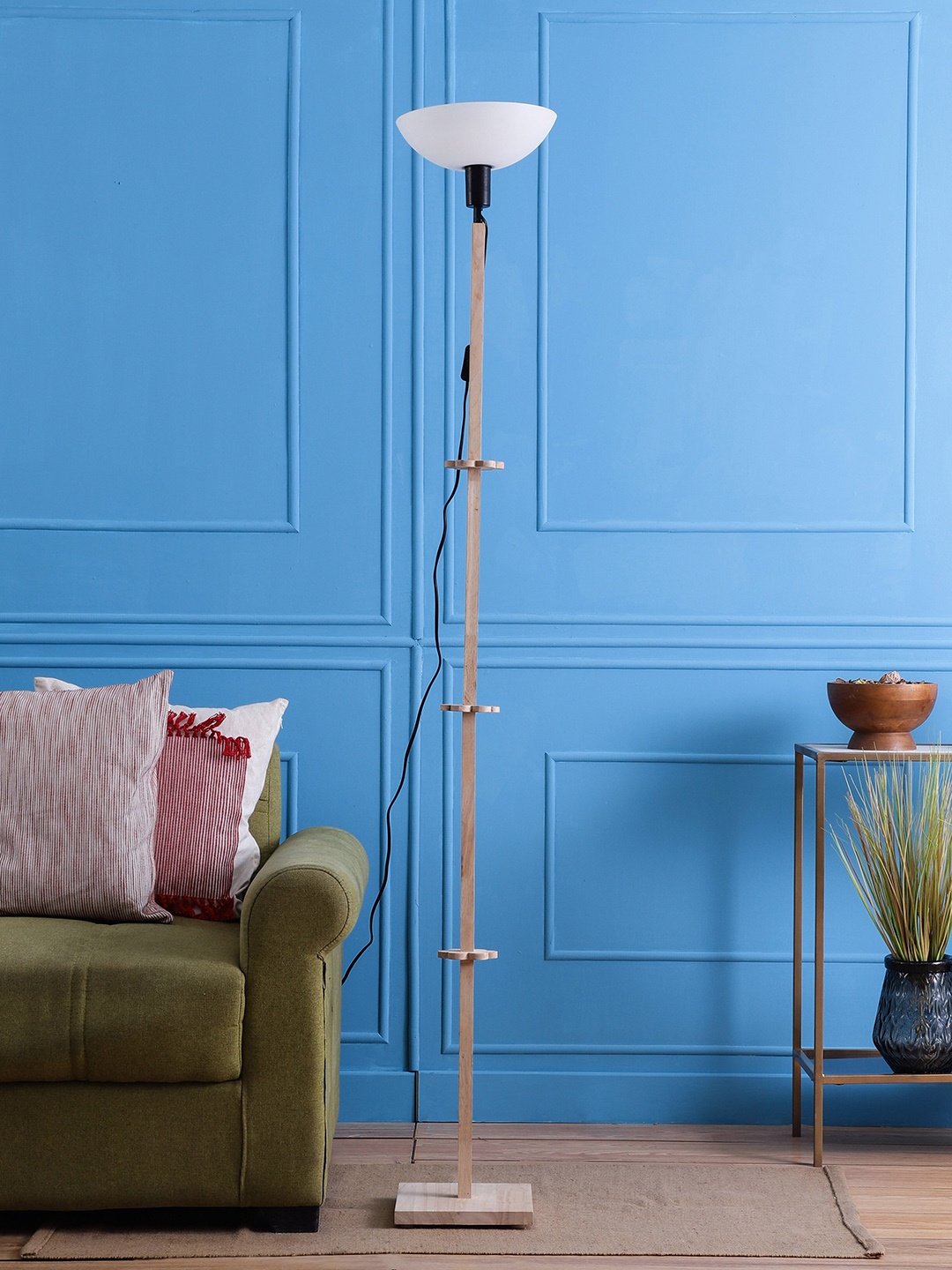 

SANDED EDGE Cream & White Solid Wooden Floor Lamps