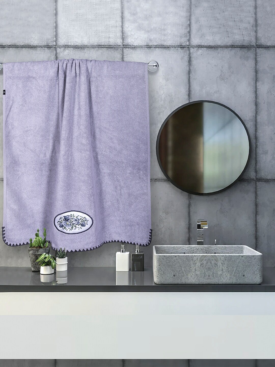 

RANGOLI Pack Of 4 Grey Solid 460 GSM Pure Cotton Towel Set