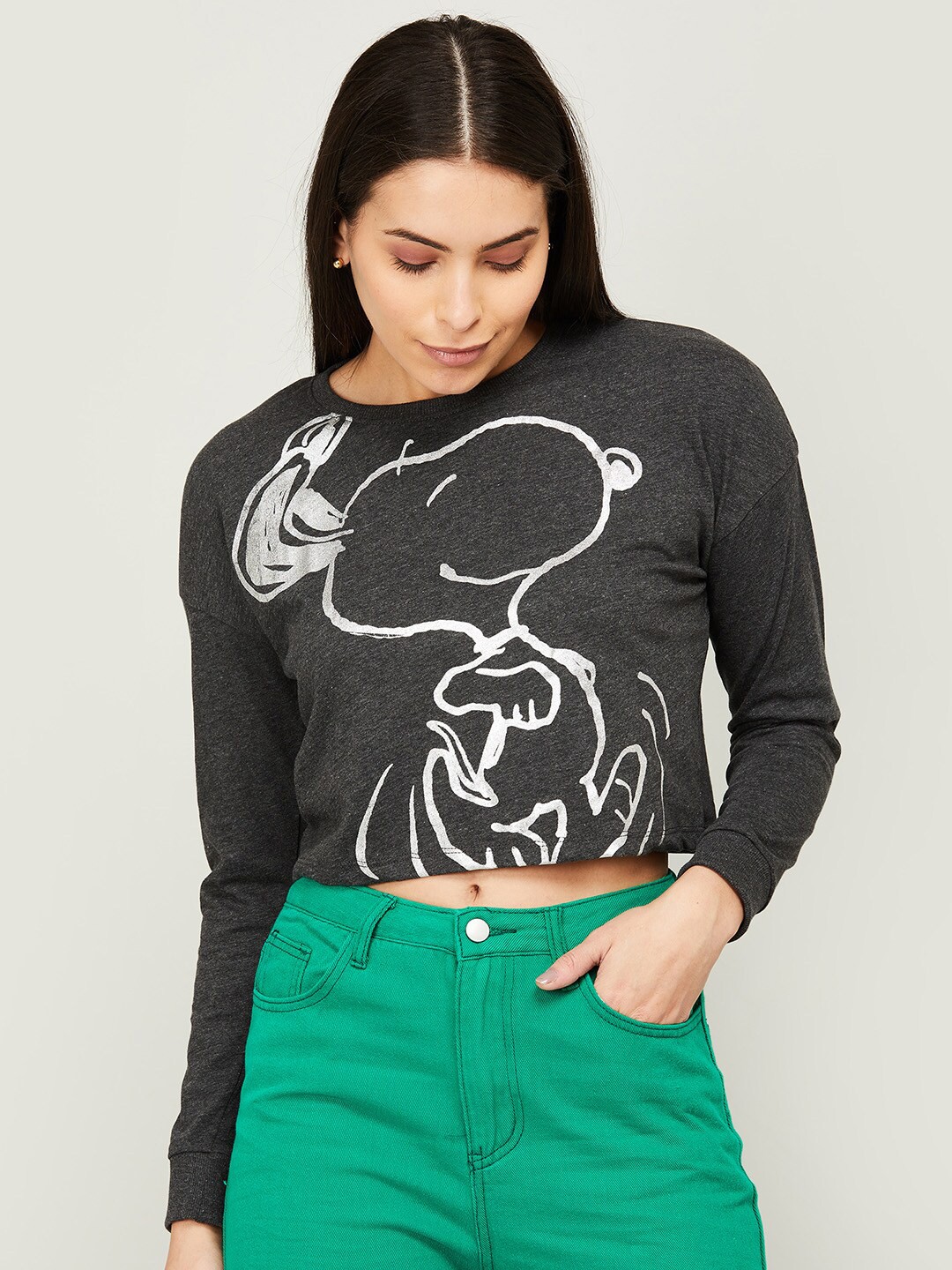 

Ginger by Lifestyle Women Black Printed Sweatshirt