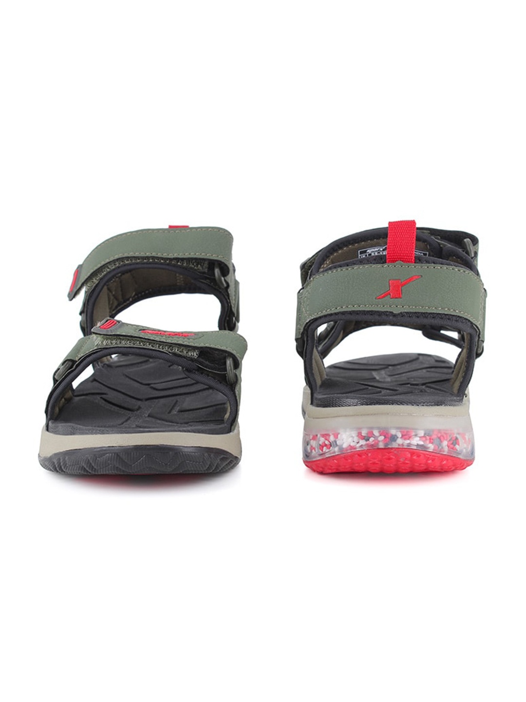 

Sparx Men Olive-Green & Red Solid Sports Sandals