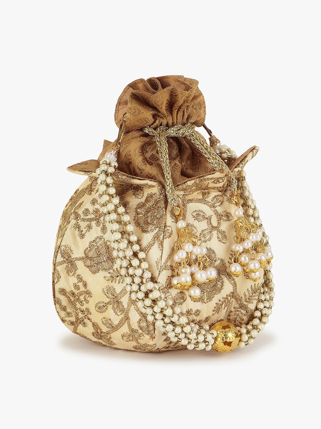 

Anekaant Gold-Toned Embroidered Potli Clutch