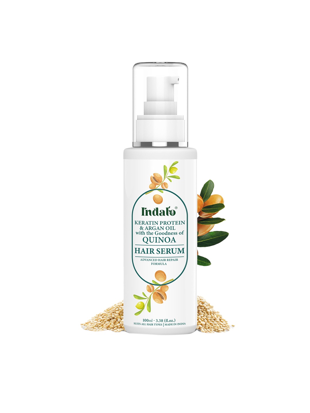 

INDALO Advanced Keratin Quinoa Protein Hair Repair Serum-100ml, White