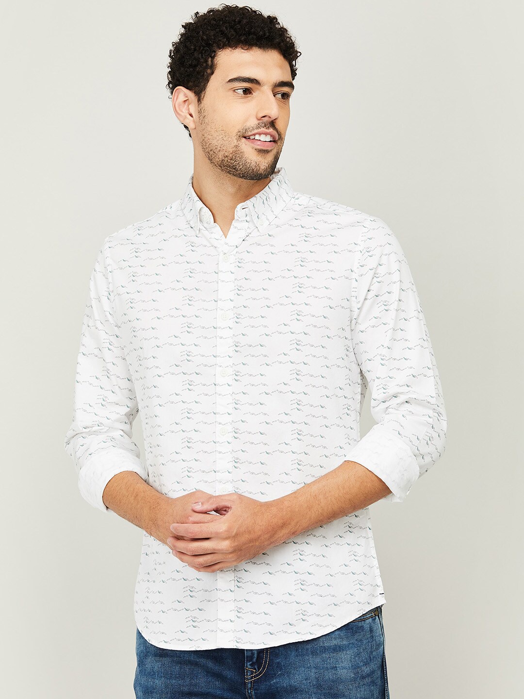 

Fame Forever by Lifestyle Men White Printed Casual Shirt