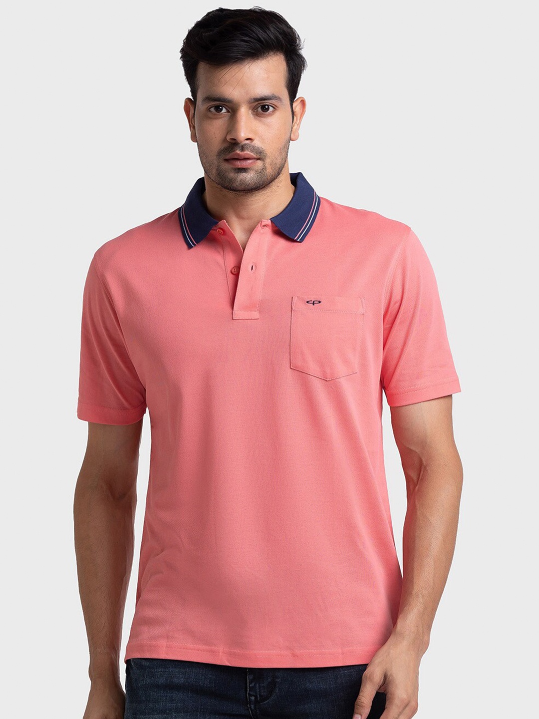 

ColorPlus Men Red Polo Collar T-shirt