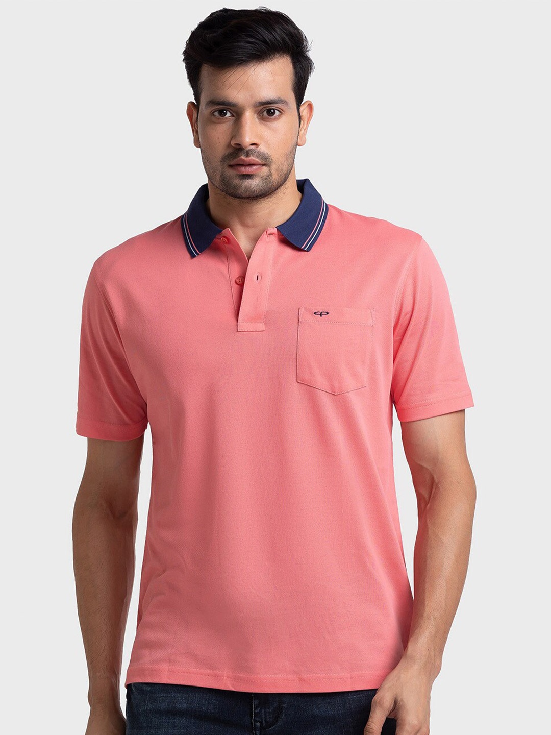 

ColorPlus Men Red Polo Collar T-shirt