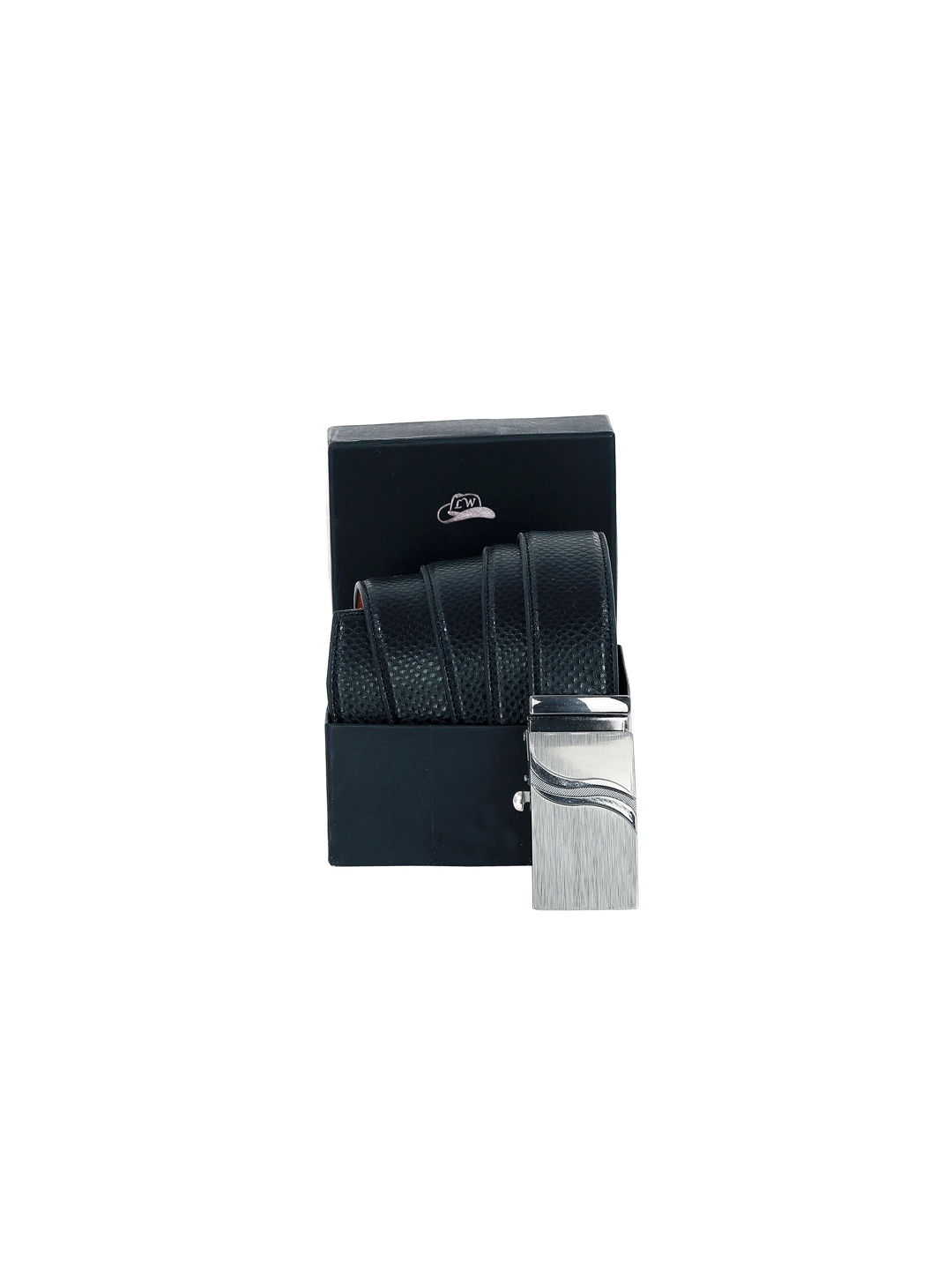 

Leather World Men's Textured Genuine Leather Black Belts