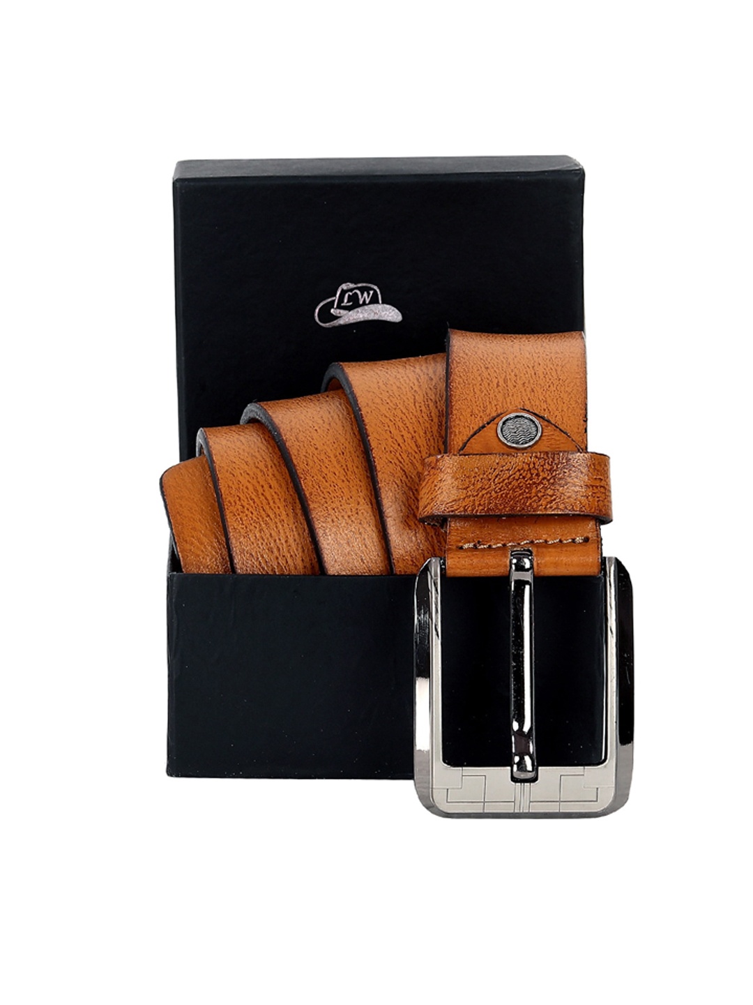 

Leather World Men's Solid Genuine Leather Tan Belts