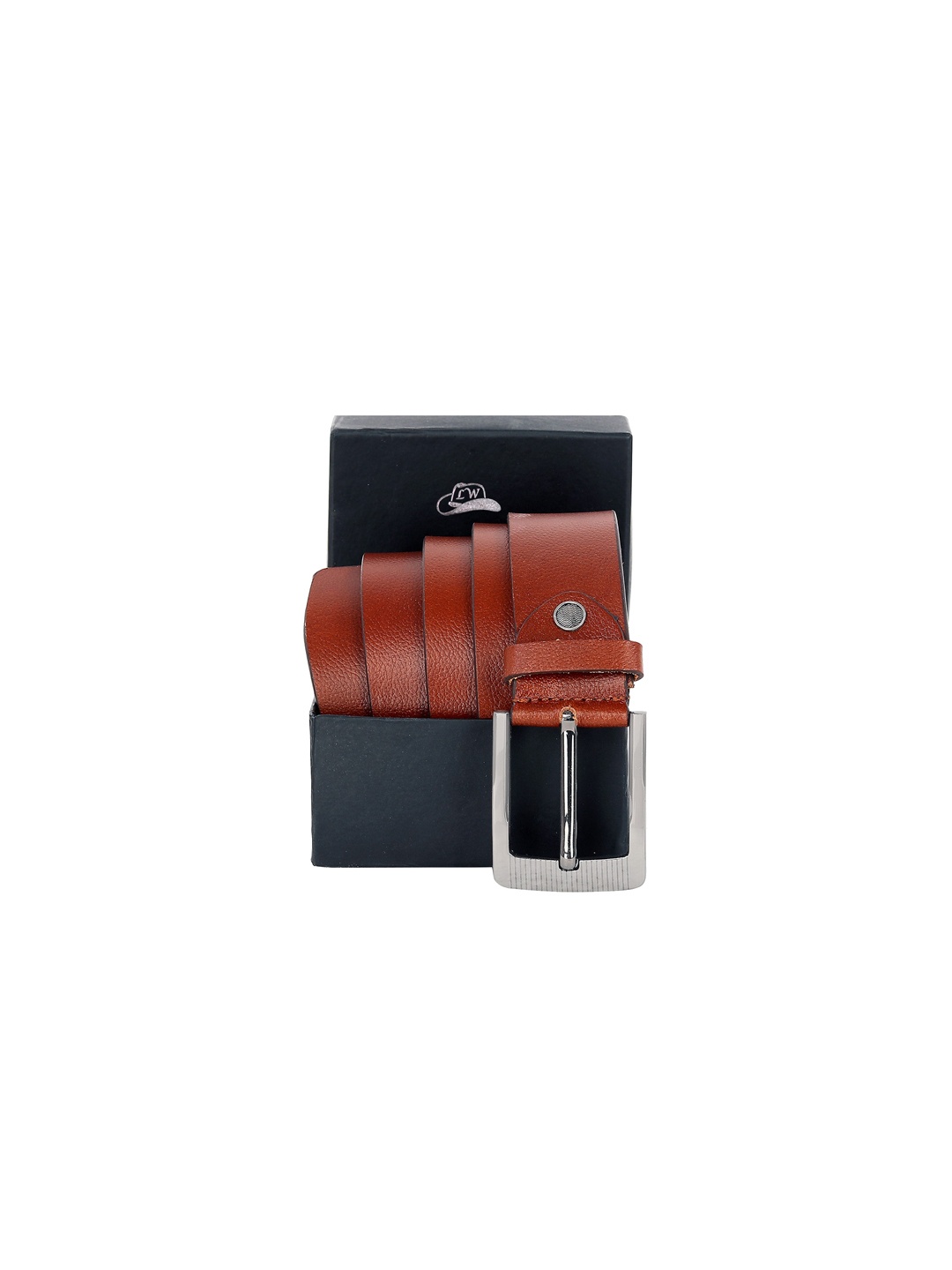 

Leather World Men's Textured Genuine Leather Tan Belts