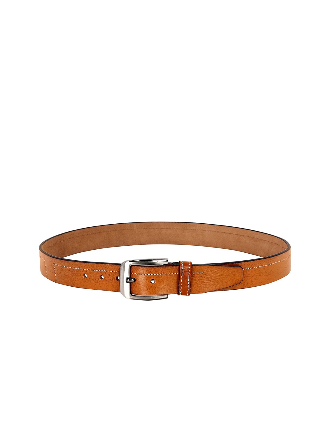 

Leather World Men Tan Leather Formal Belt