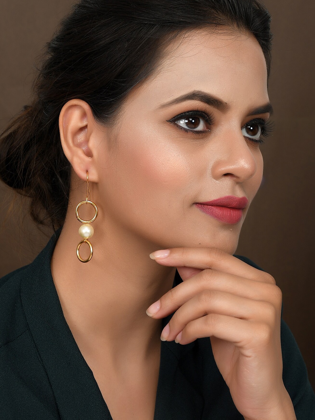 

Silvermerc Designs Gold-Plated Circular Drop Earrings