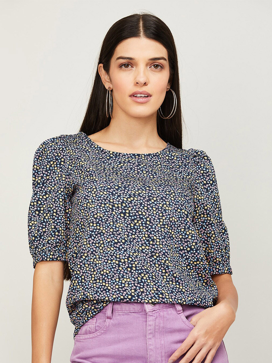 

Fame Forever by Lifestyle Black Floral Print Top