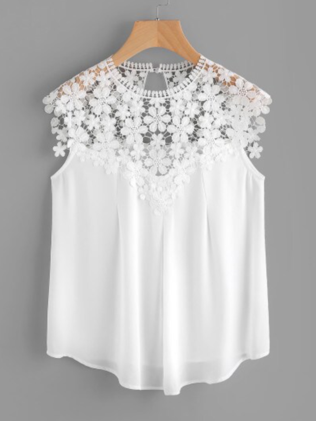

La Aimee Classic White Self-Design Top