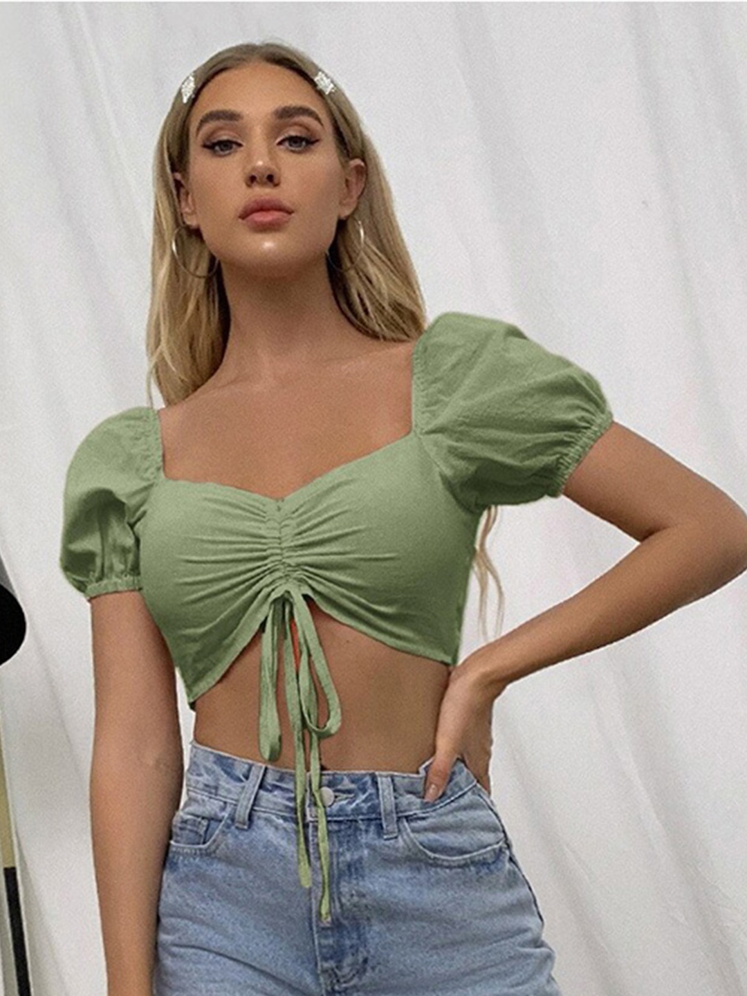 

La Aimee Green Solid Top