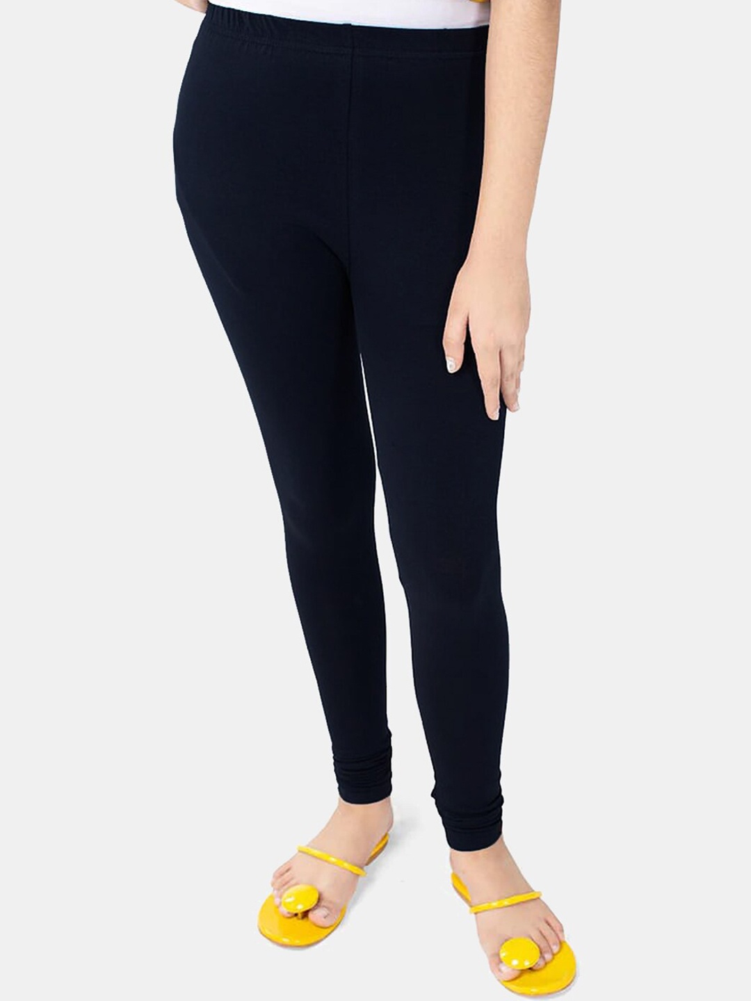 

FRENCH KLEIDER Girls Black Solid Ankle-Length Pure Cotton Leggings