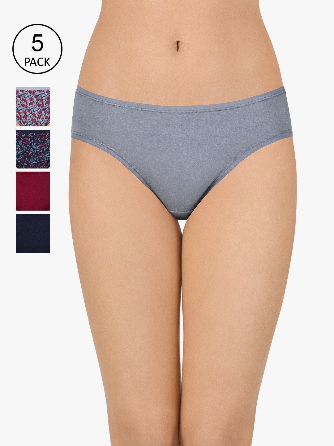 

Amante Women Pack Of 5 Assorted Cotton Bikini Briefs