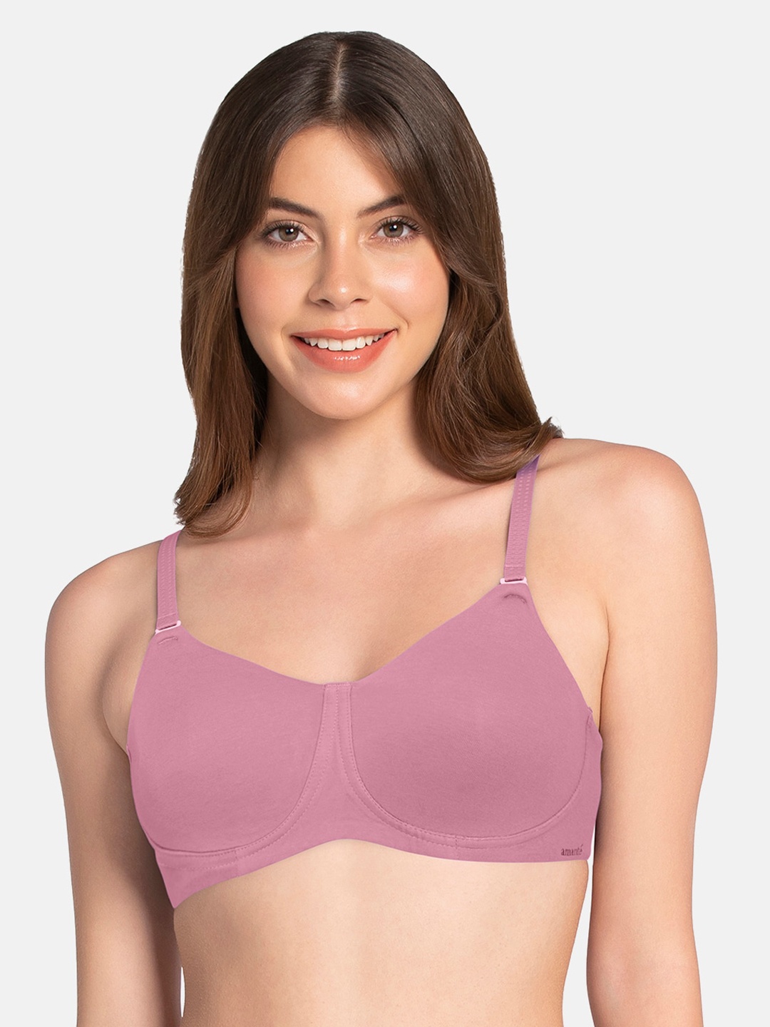 

Amante Solid Non Padded Essential Comfort T-Shirt Bra - BRA75301, Purple