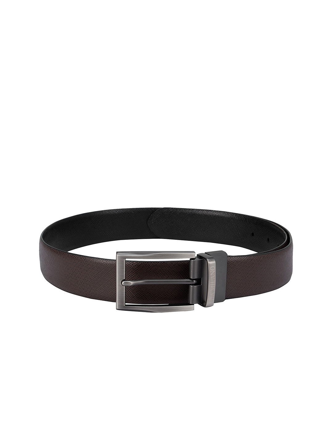 

Da Milano Men Brown Textured Leather Belt