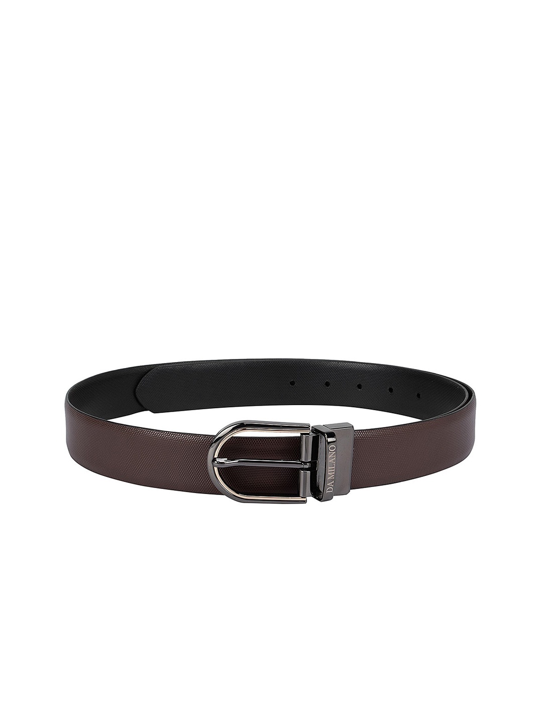 

Da Milano Men Brown Textured Leather Belt