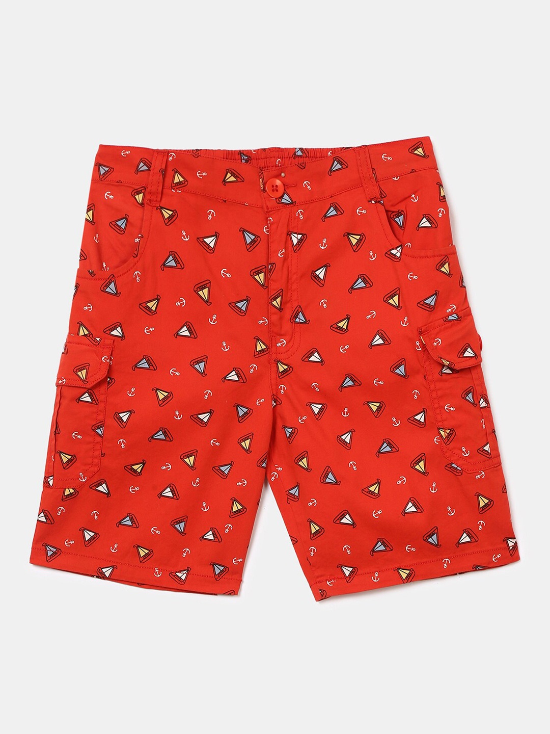 

V-Mart Boys Red Conversational Printed Outdoor Shorts