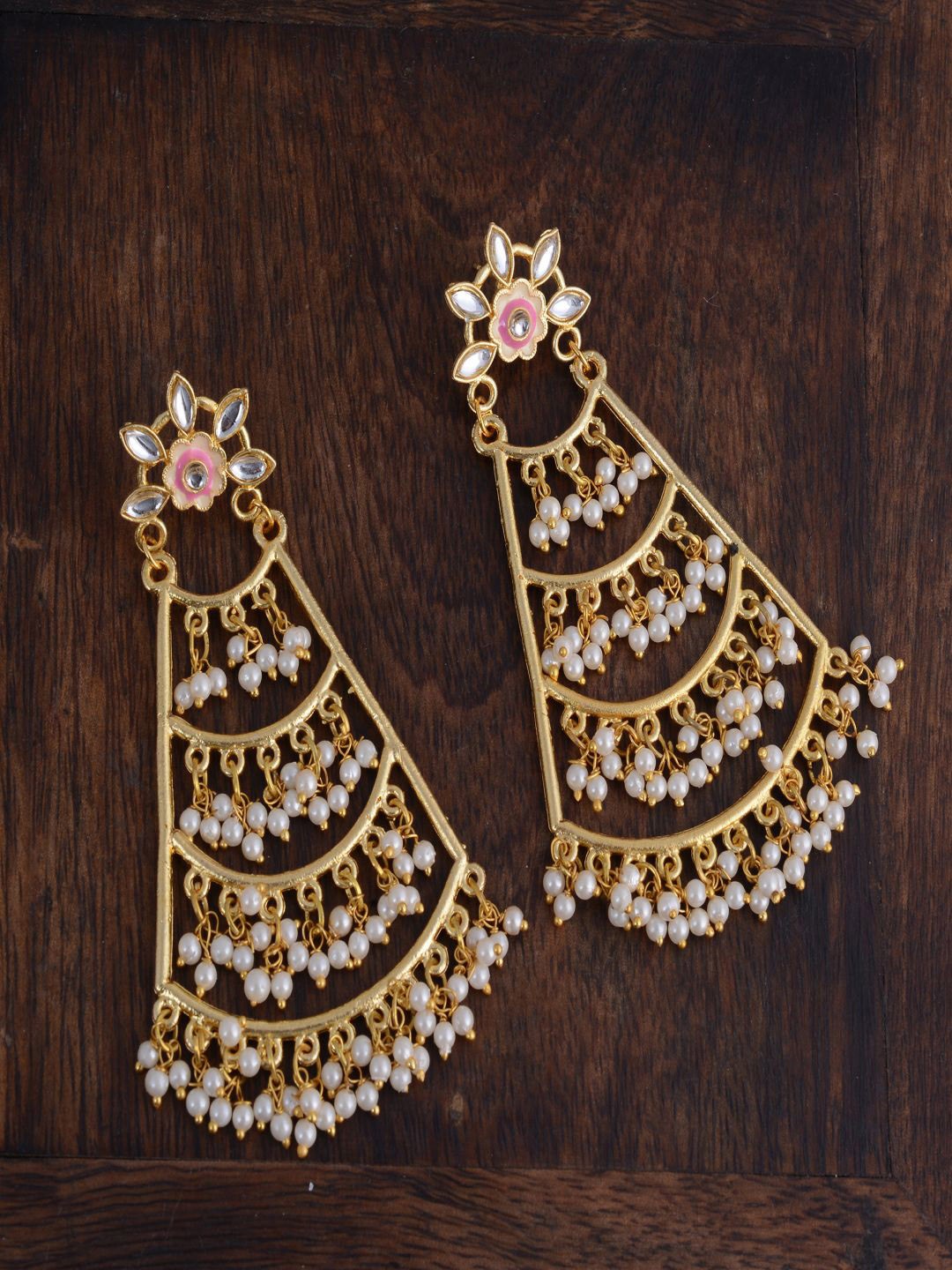 

kashwini Gold-Plated Contemporary Drop Earrings