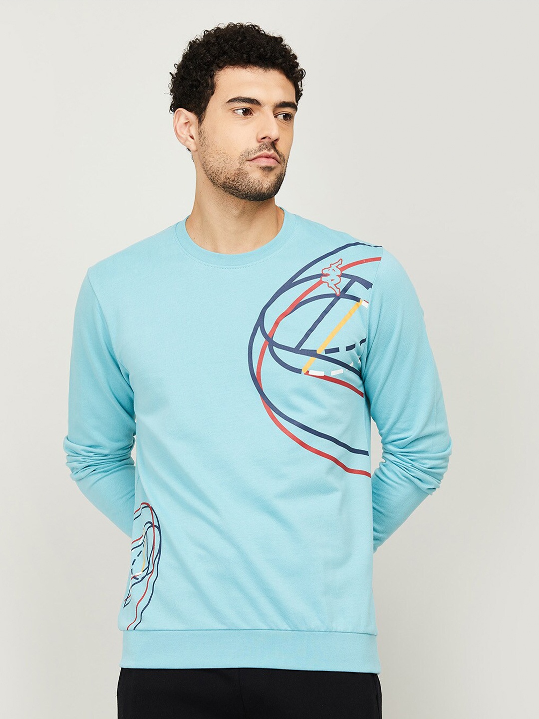 

Kappa Men Blue Printed Sweatshirt
