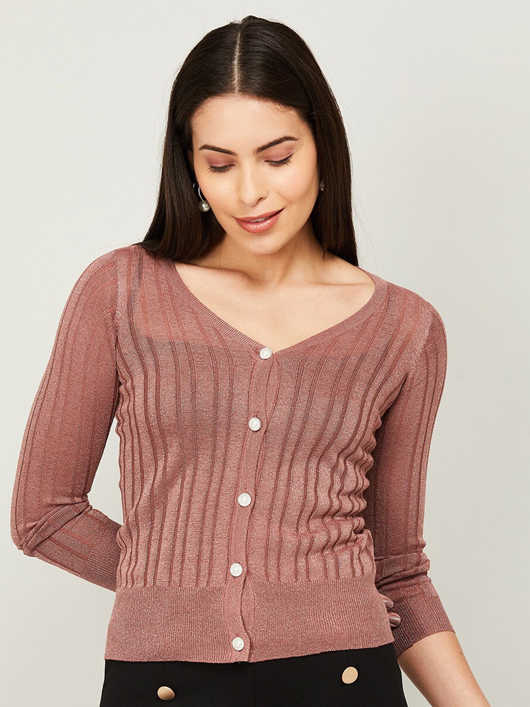 

CODE by Lifestyle Women Pink Striped Top
