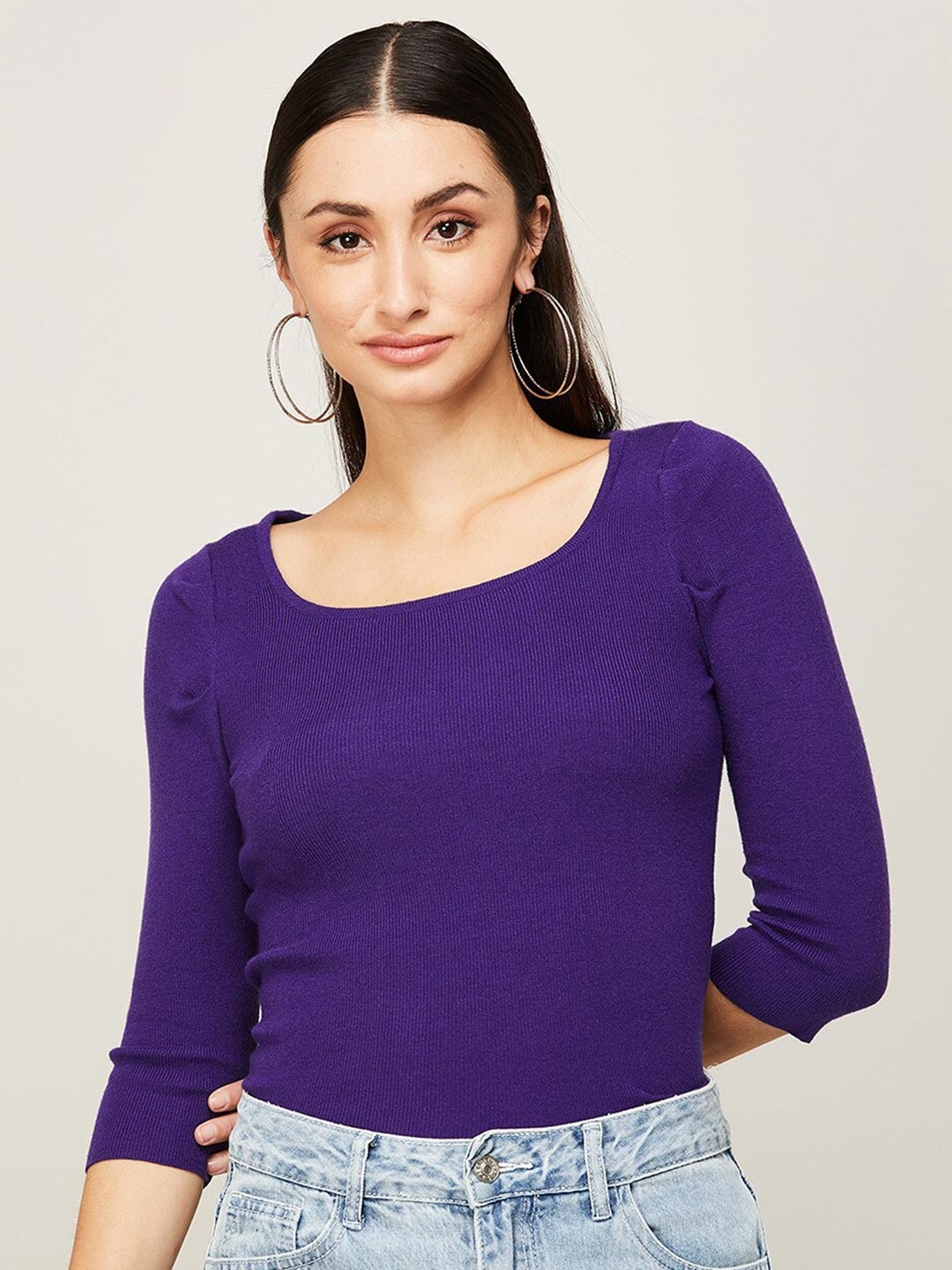 

CODE by Lifestyle Purple Solid Top