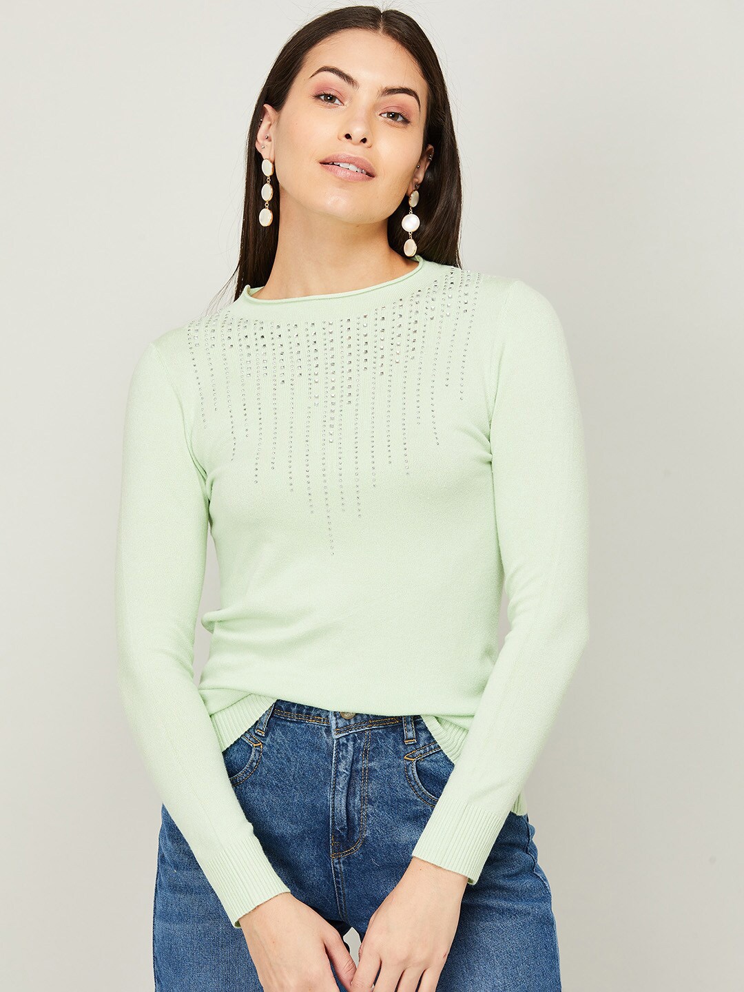 

CODE by Lifestyle Green Embellished Top