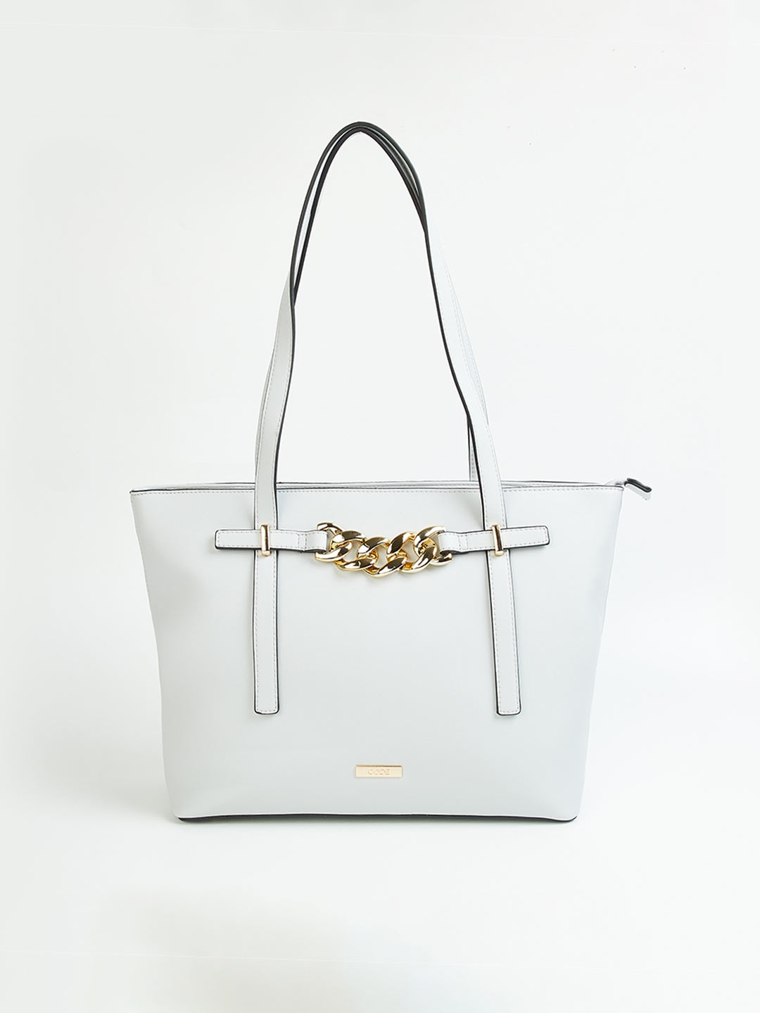 

CODE by Lifestyle Grey Structured Shoulder Bag with Applique