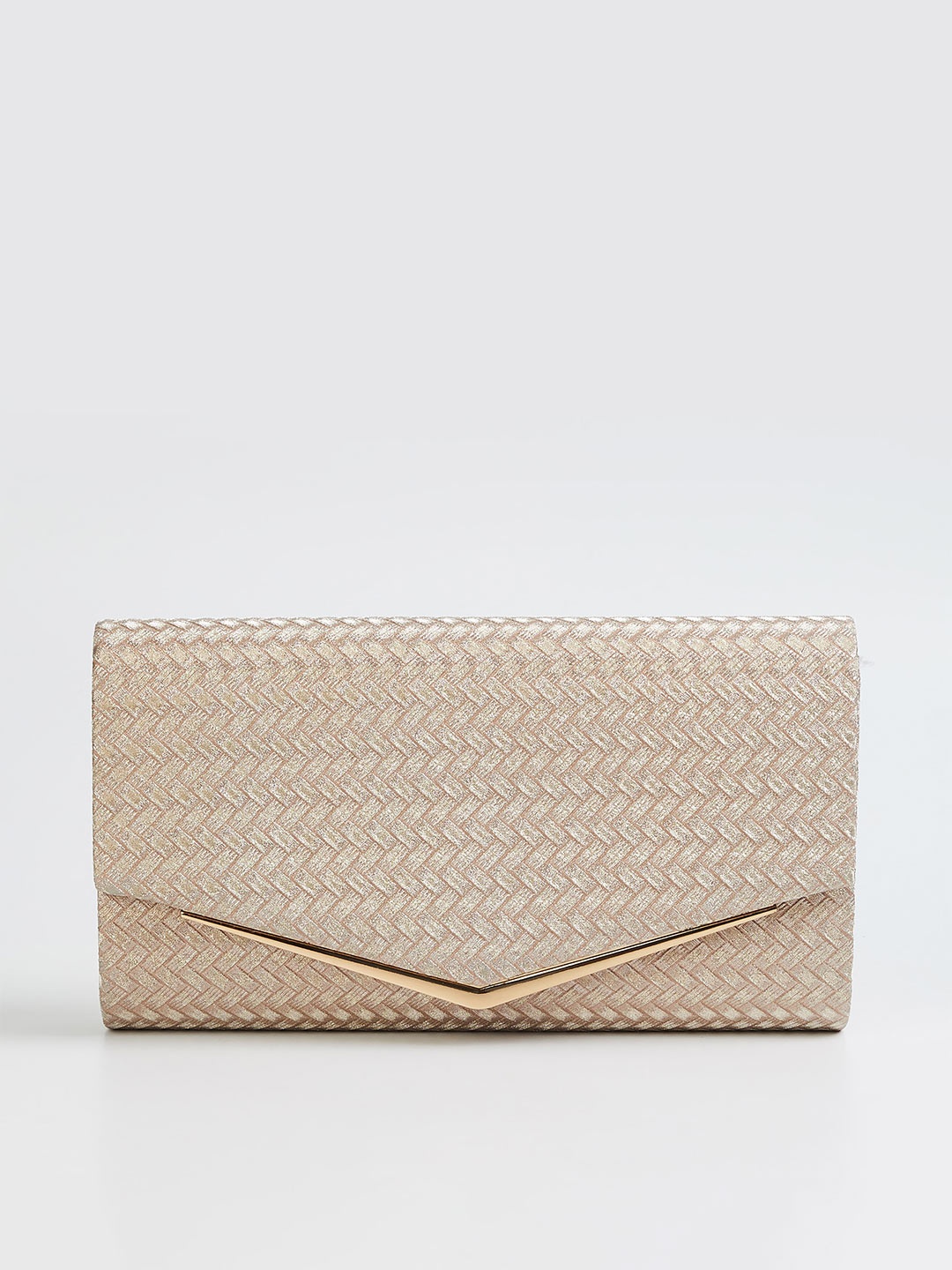

CODE by Lifestyle Beige Structured Sling Bag with Cut Work