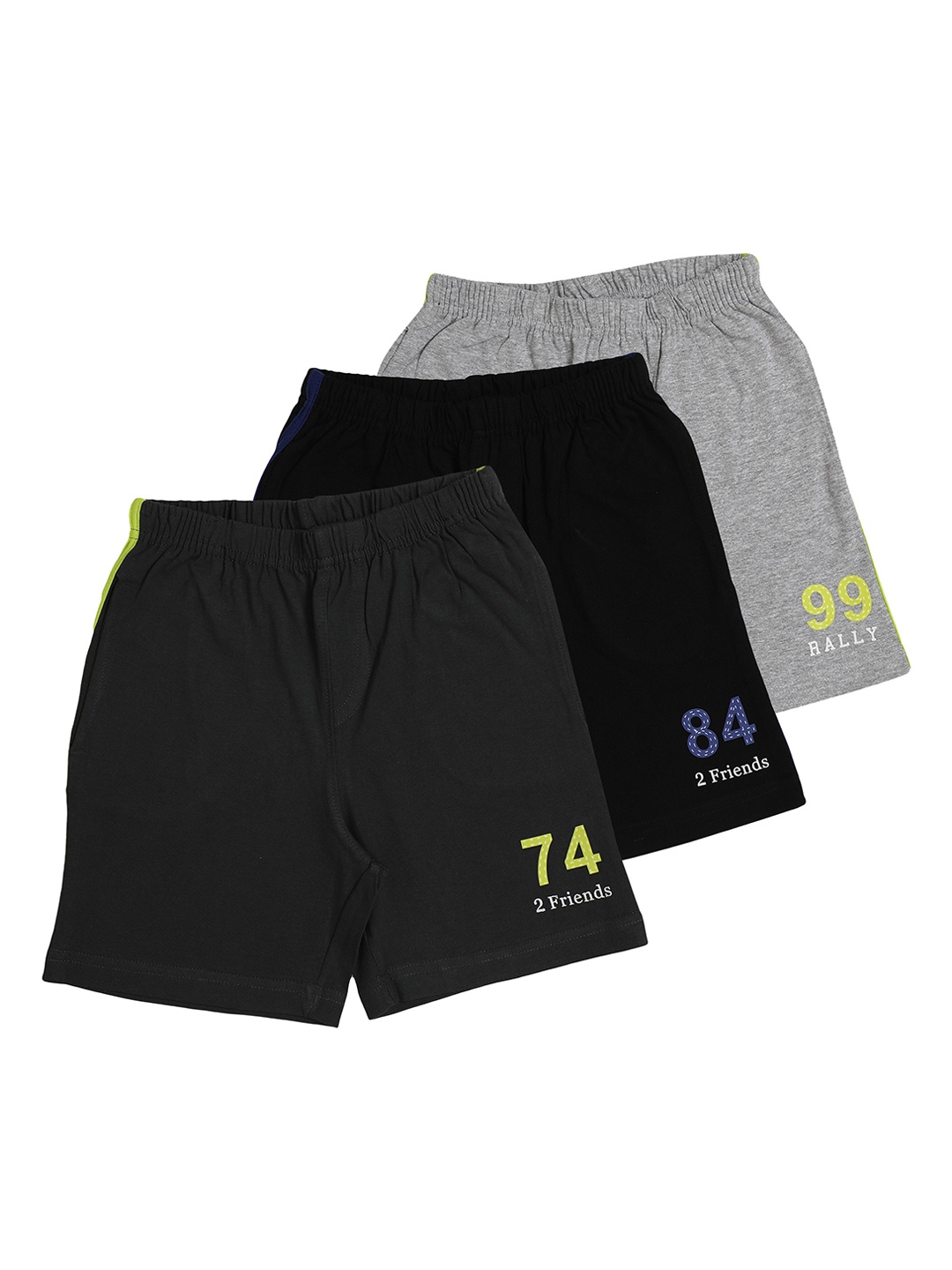 

LI'L CUPID Short For Boys Casual Printed Pure Cotton (Pack of 3), Grey