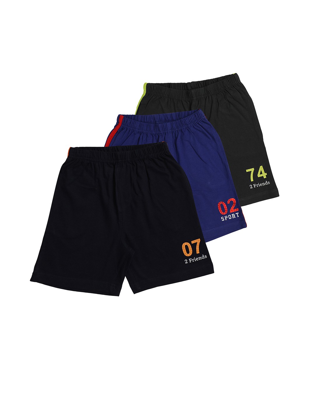 

LI'L CUPID Short For Boys Casual Printed Pure Cotton (Pack of 3), Black
