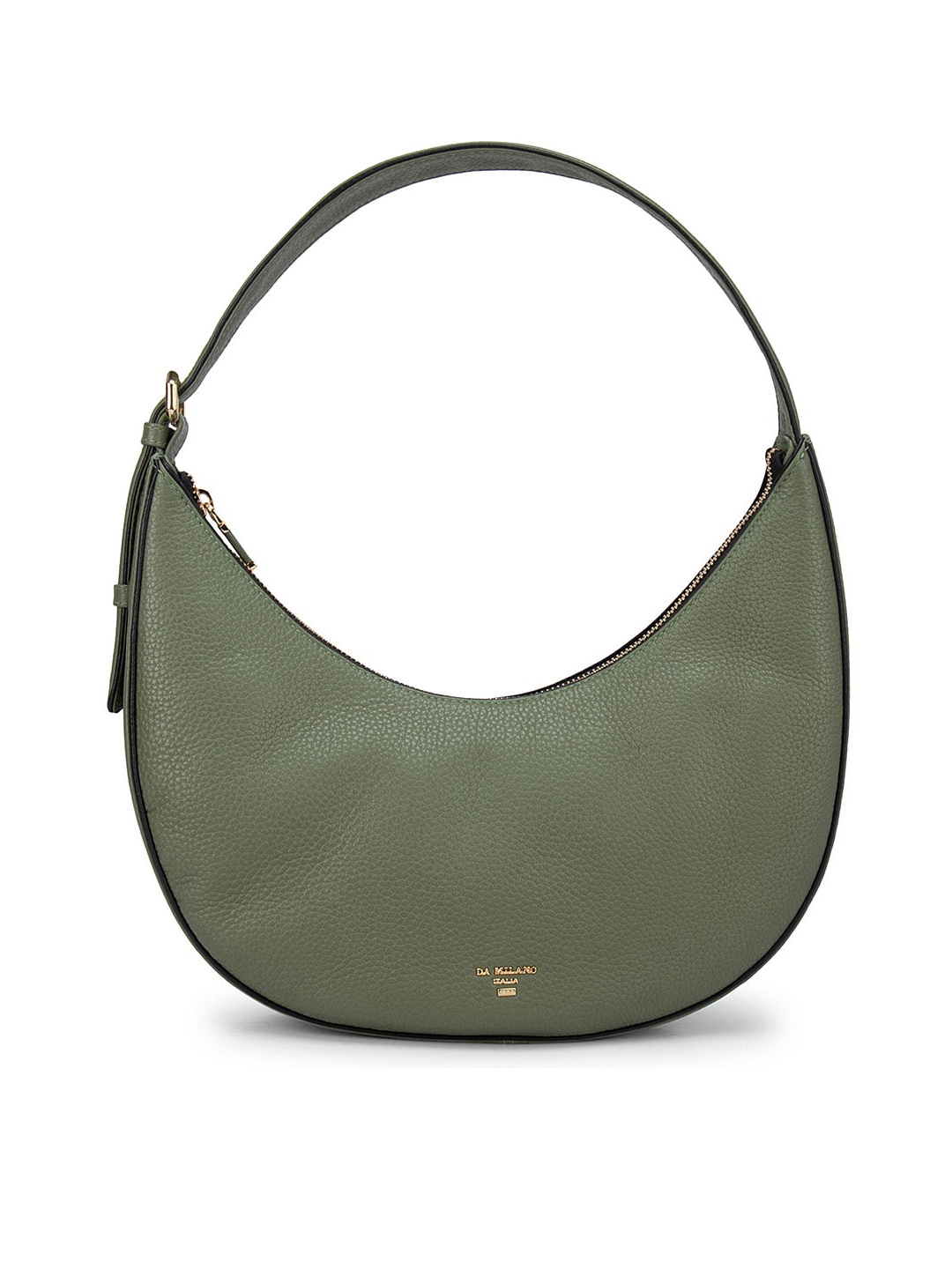 

Da Milano Green Leather Half Moon Hobo Bag