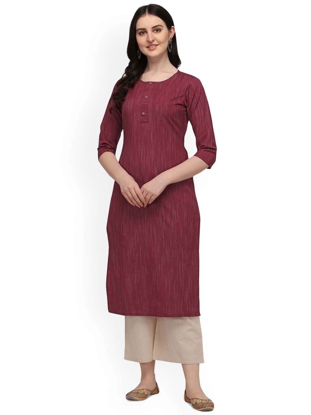 

HRITIKA Women Maroon Thread Work Kurta