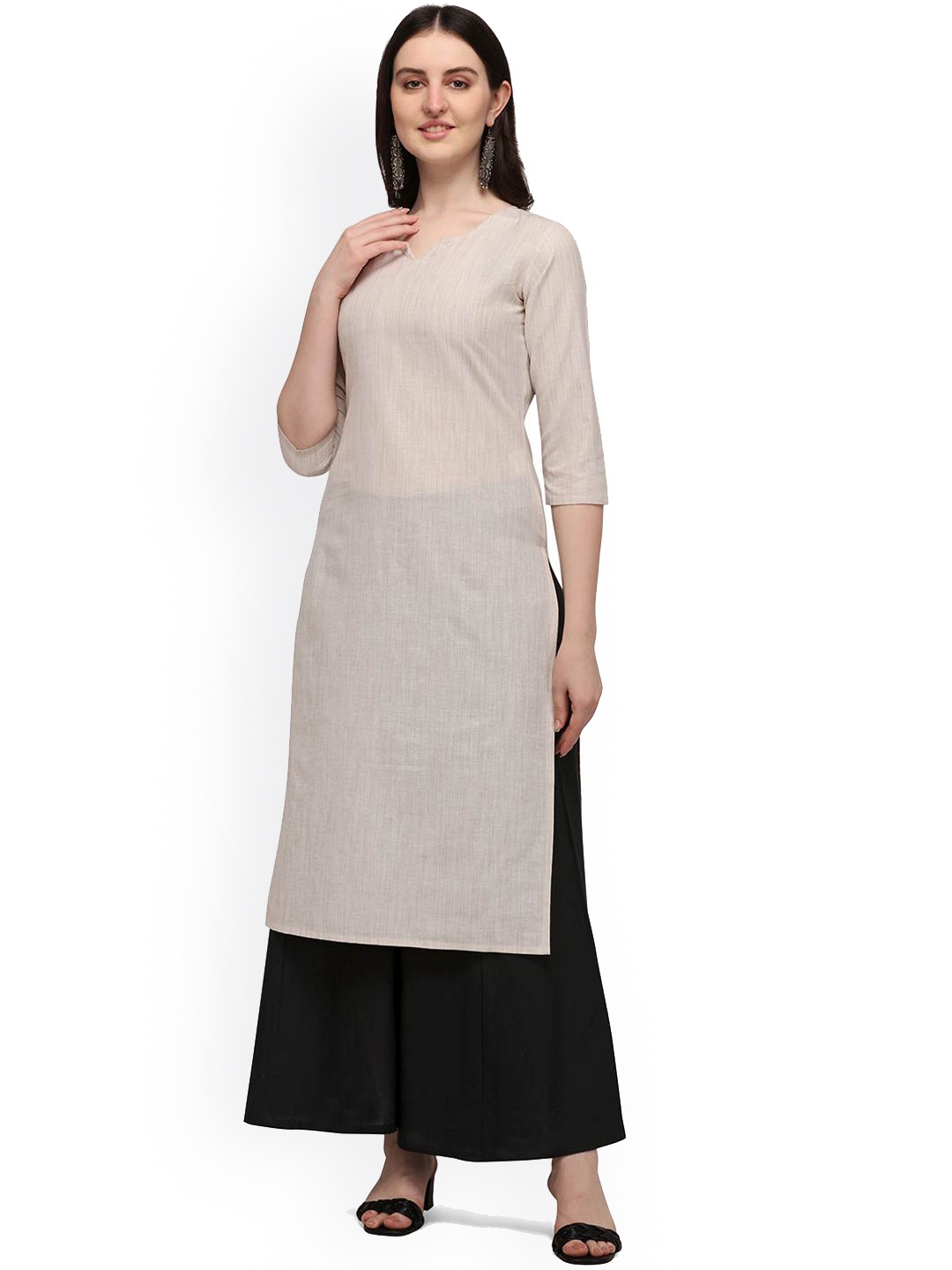 

HRITIKA Women Off White Solid Kurta