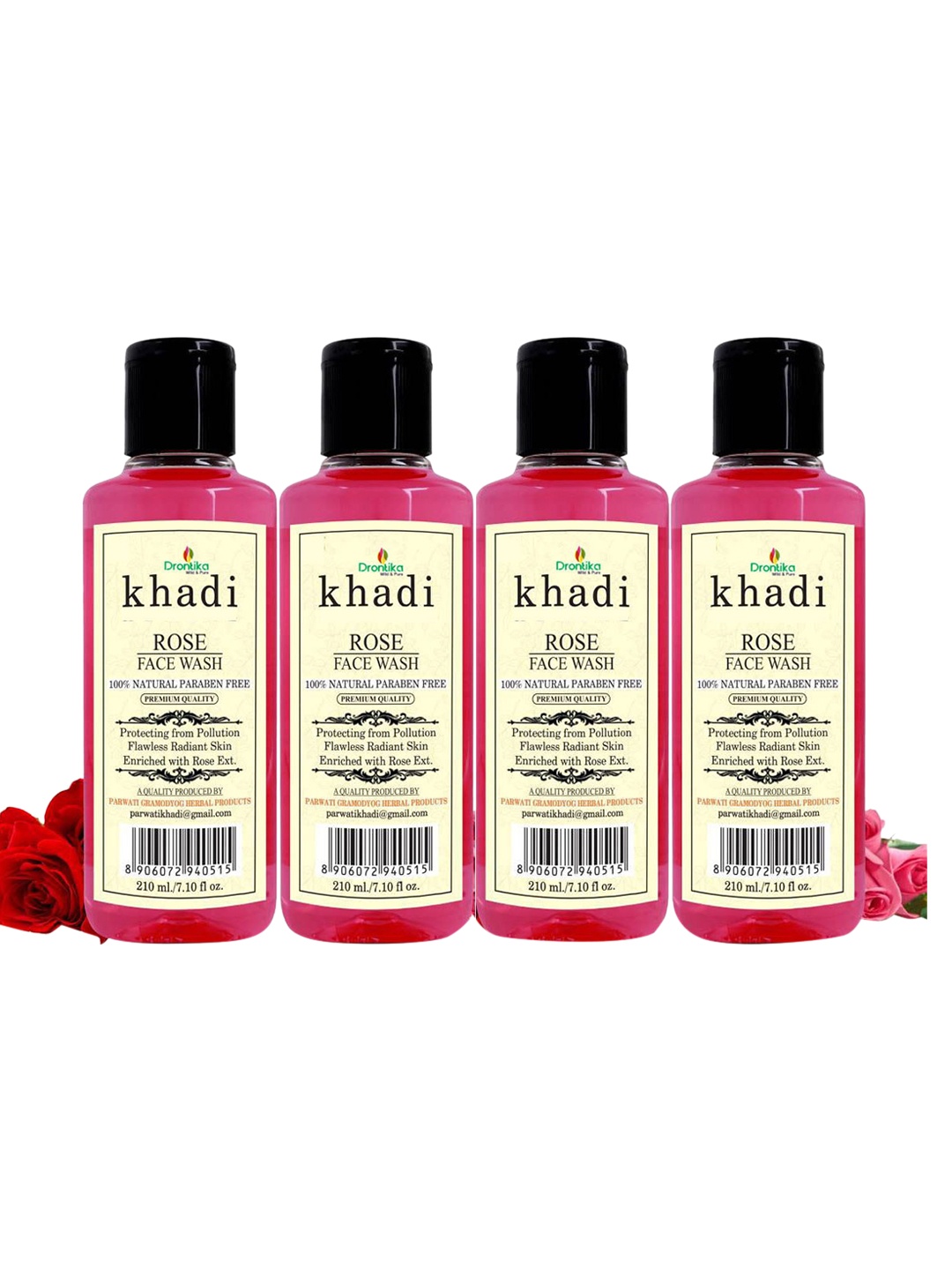 

DRONTIKA Set Of 4 100% Pure&Herbal Moisturizing & Renovating Face Wash 840ml, Na