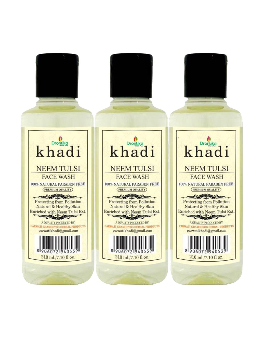 

DRONTIKA Set Of 3 100% Pure&Herbal Neem Tulsi Face Wash 630ml, Na