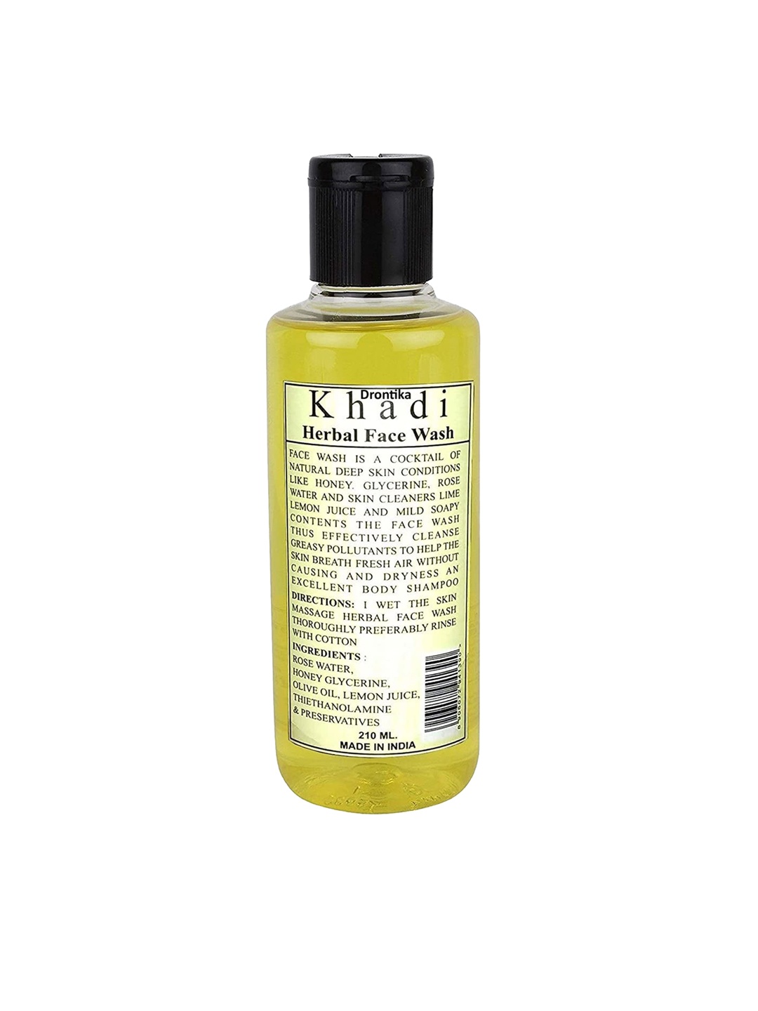 

DRONTIKA Khadi 100% Herbal Pure Face Wash with Lemon & Rose Water - 210 ml, Yellow