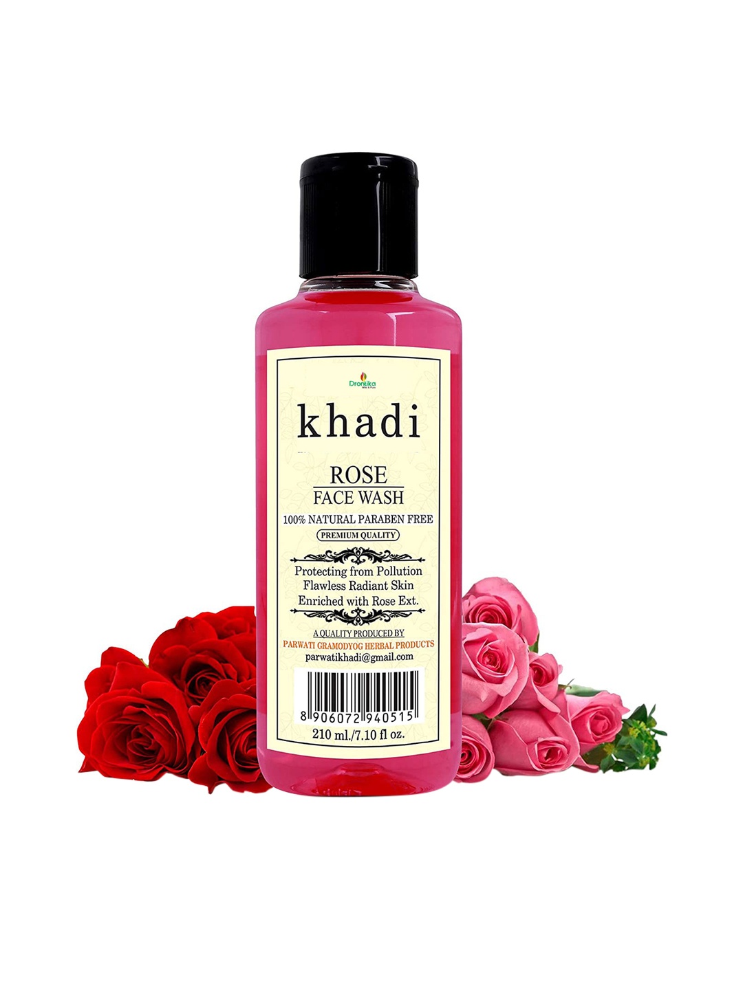 

DRONTIKA Khadi 100% Pure & Herbal Face Wash 210ml, Pink