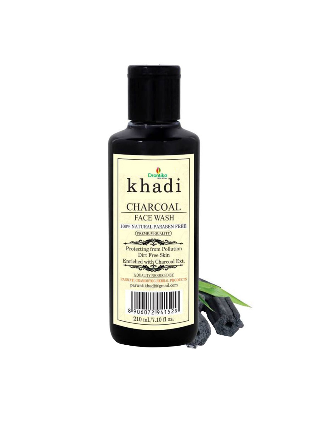 

DRONTIKA Khadi Activated Herbal Charcoal Face Wash 210ml, Na