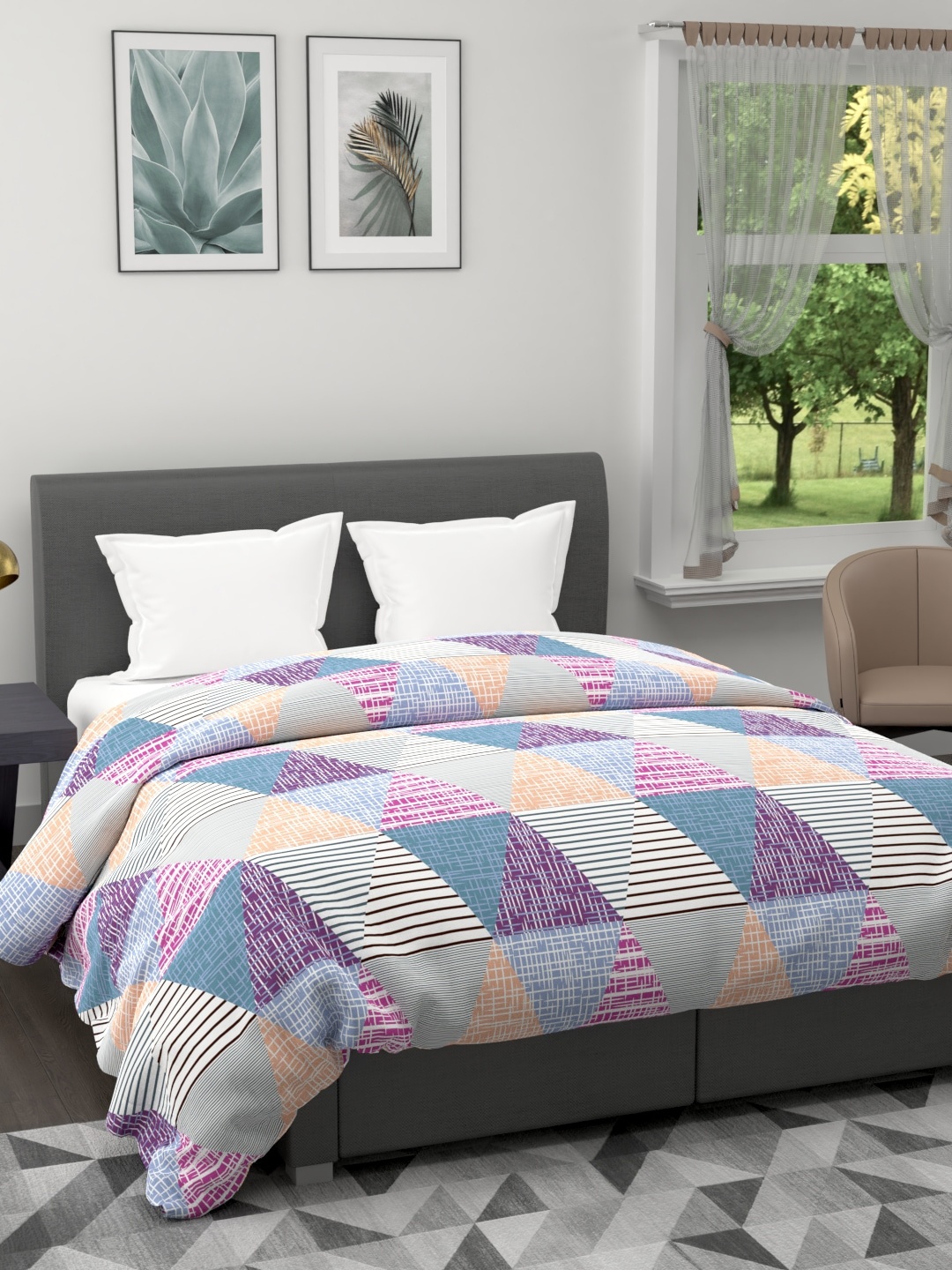 

BIANCA Unisex Pink and Blue Printed Blankets Quilts