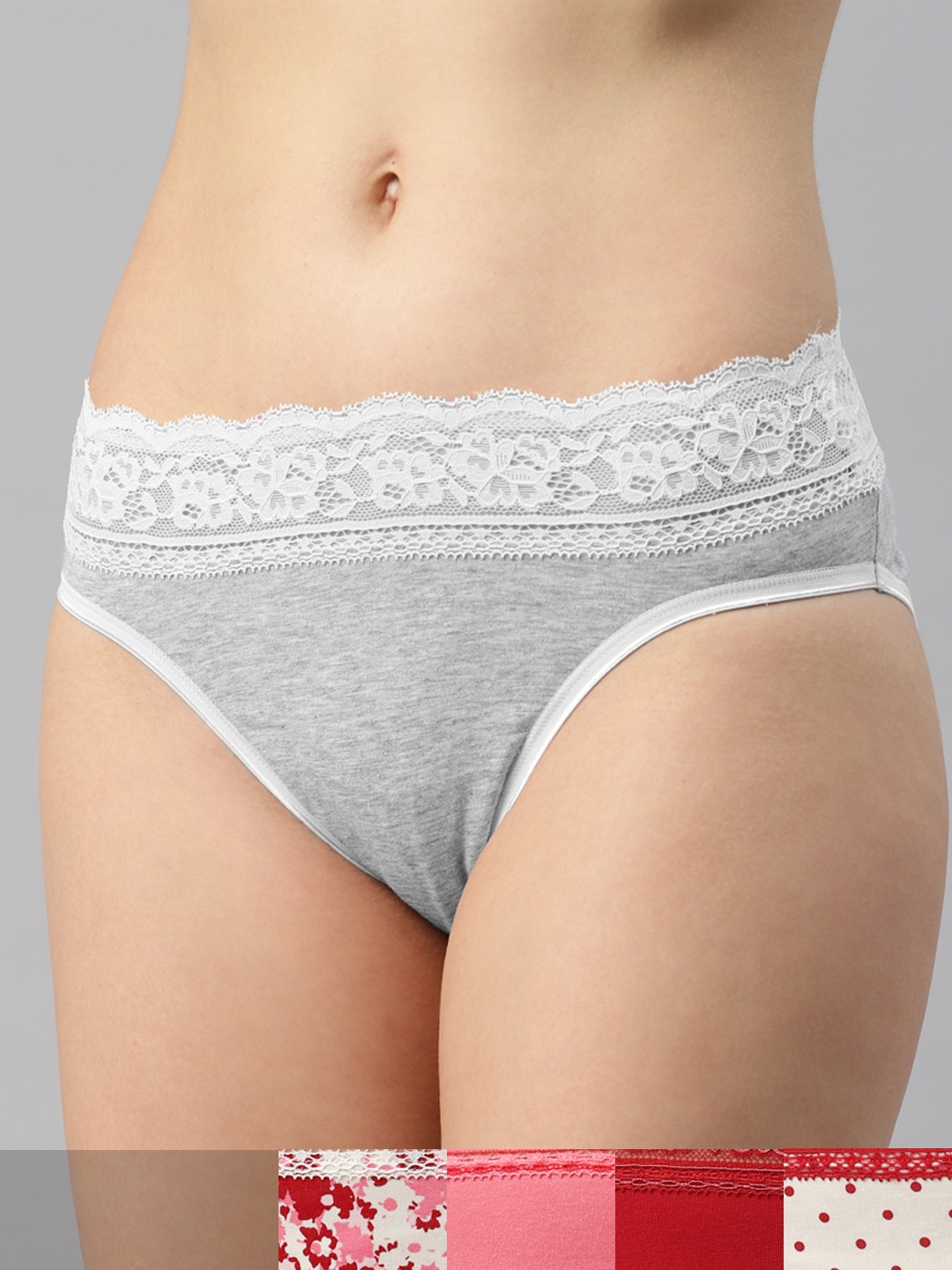 

Marks & Spencer Women Pack of 5 Lace Detail Hipster Briefs T615017X, Red
