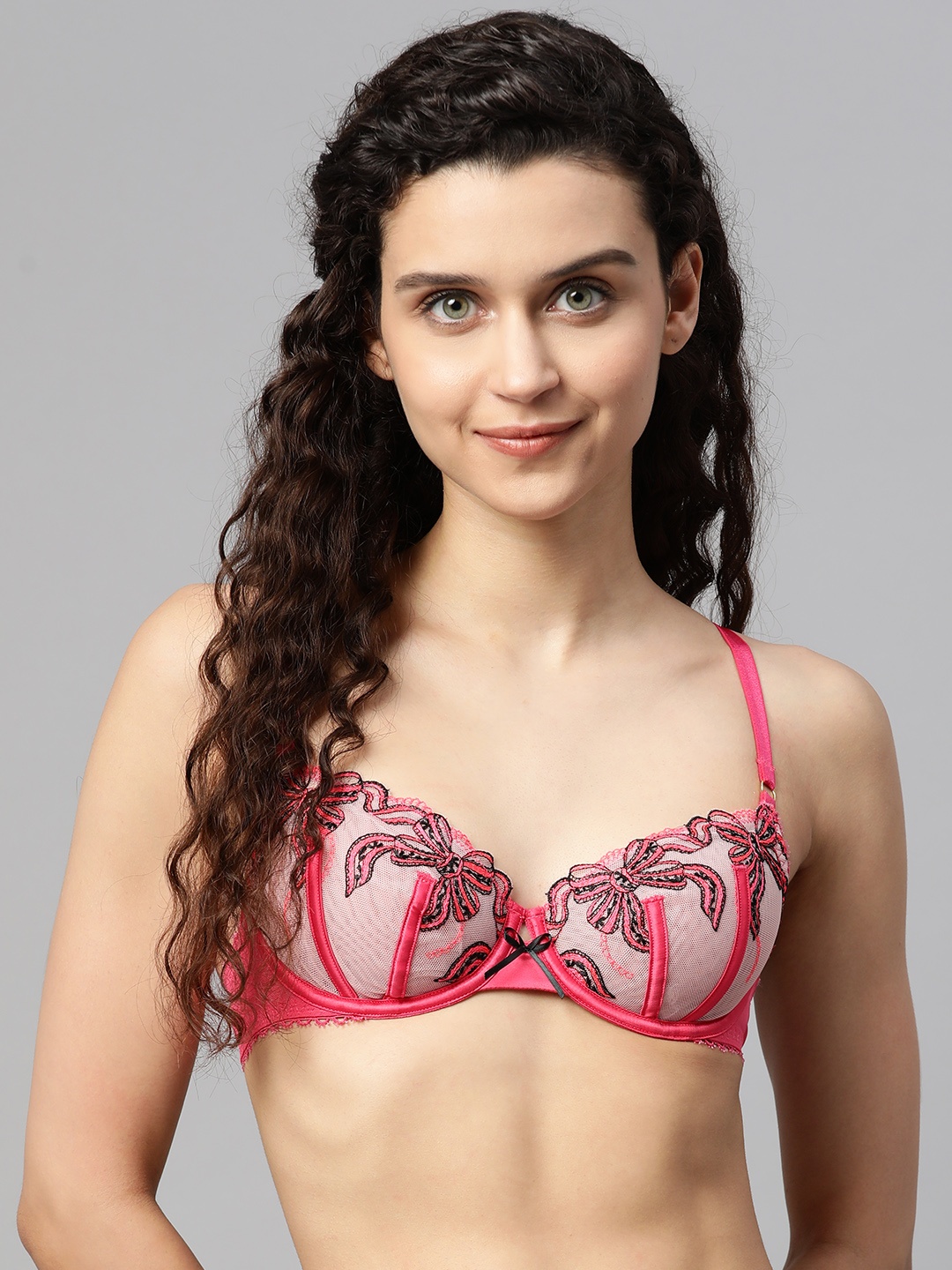 

Marks & Spencer BOUTIQUE Pink Self Design Underwired Balconette Bra