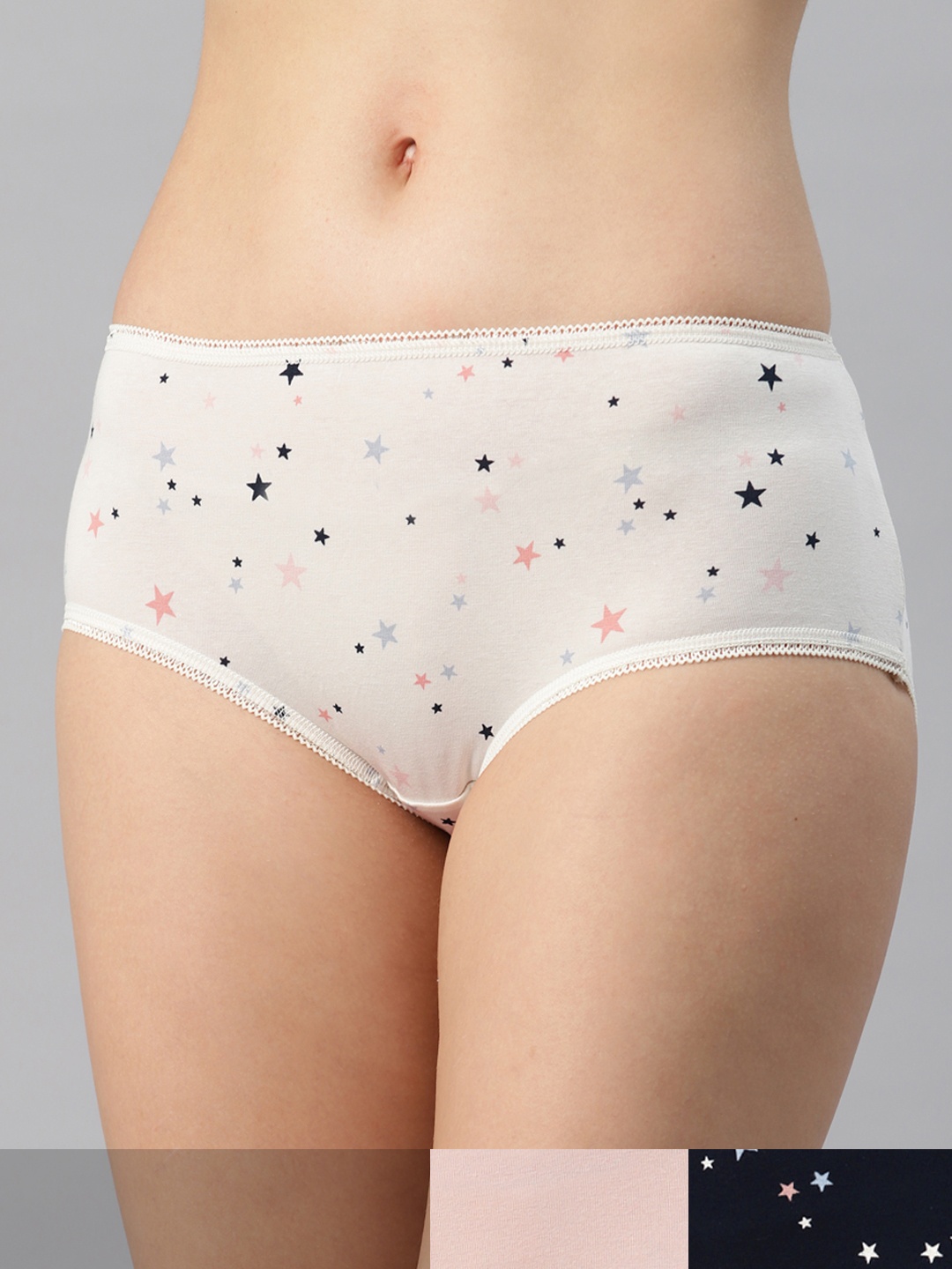 

Marks & Spencer Women Pack of 3 Printed Hipster Briefs T612051, Cream