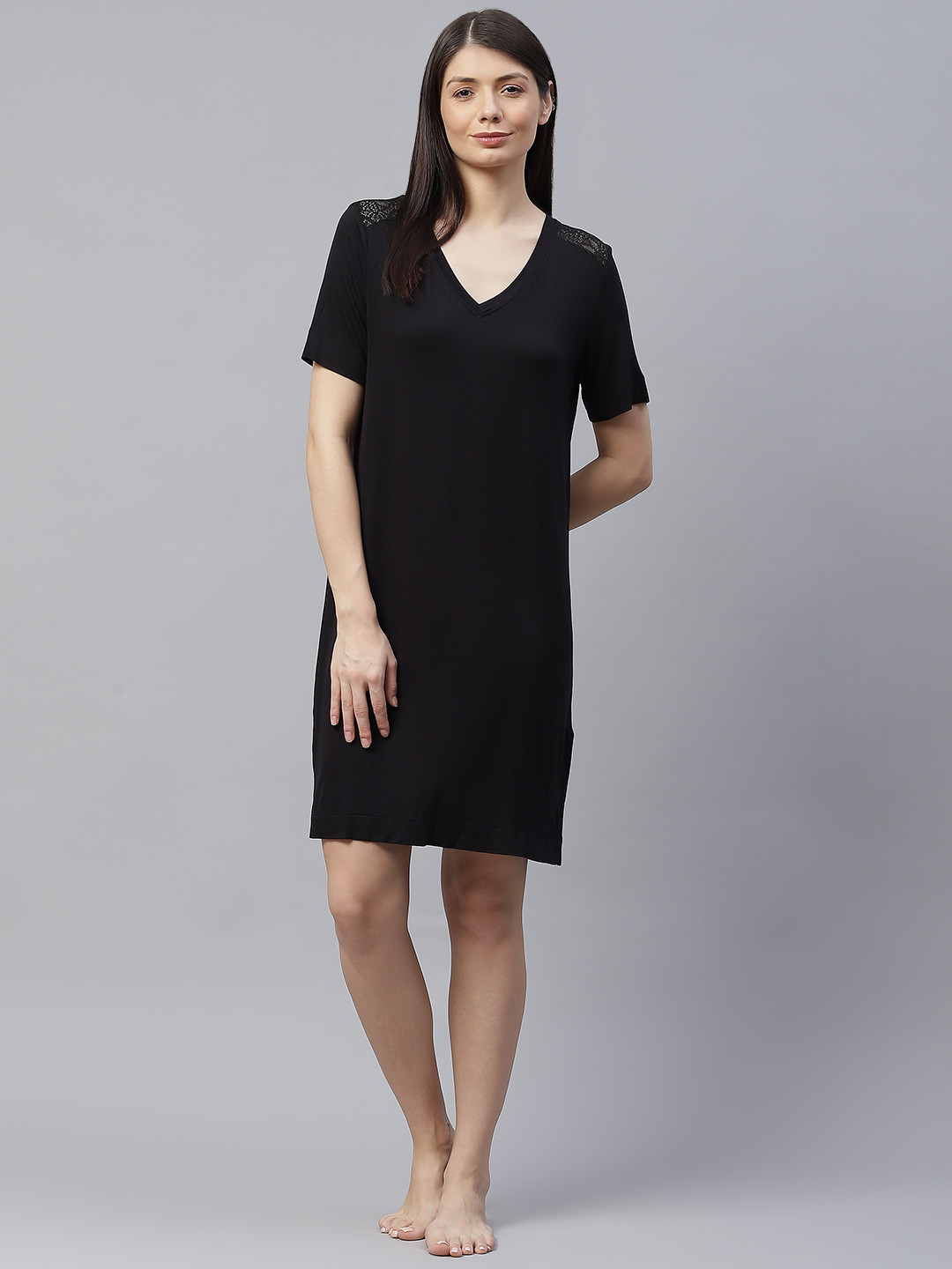 

Marks & Spencer Black Solid Nightdress