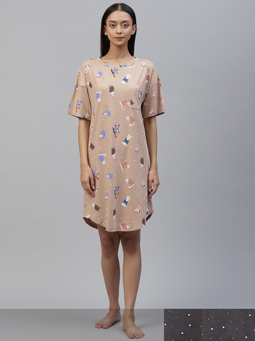 

Marks & Spencer Women Pack of 2 Printed Nightdress, Beige